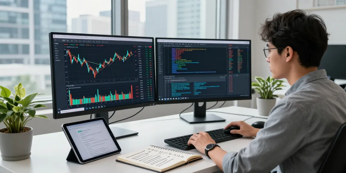 Developer engaging with the SGX stock WebSocket API in a modern tech workspace.